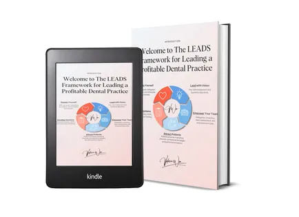 The LEADS Framework for Dentists guide on a tablet and in print